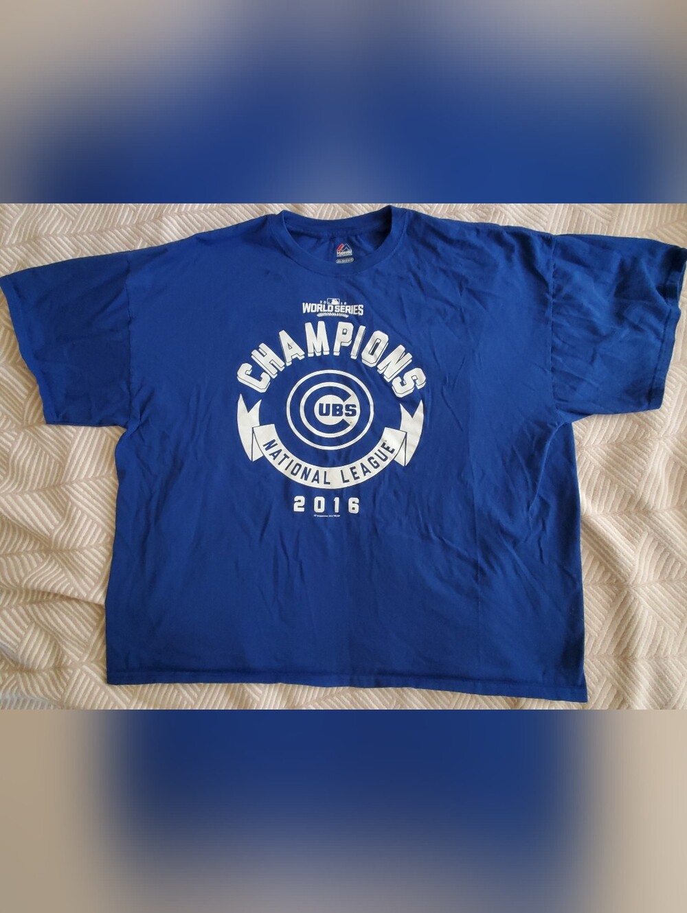 2016 National League Champion Cubs Blue T-Shirt 2XL. GUC Nearly Like New